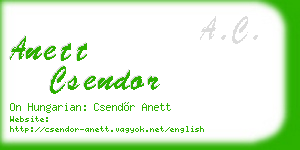 anett csendor business card